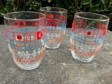 3 VERRES À LIMONADE VINTAGE. ANNÉES 70