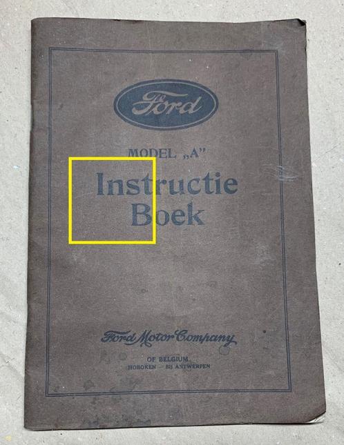 manuel d'instructions Ford modèle "A", Autos : Divers, Modes d'emploi & Notices d'utilisation, Enlèvement