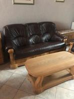 Vol eiken zithoek met leder, Ophalen, Zo goed als nieuw, Hout, Klassiek