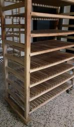 GRAND RAYONNAGE EN BOIS SUR ROUES 8 ETAGES BOULANGERIE, Antiquités & Art, Enlèvement
