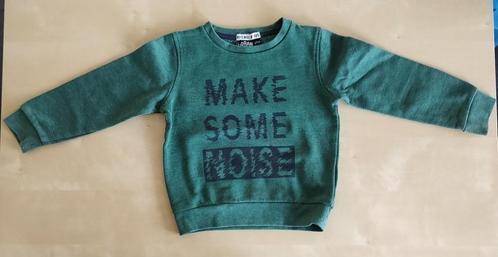 Groene trui "make some noise" maat 104, Kinderen en Baby's, Kinderkleding | Maat 104, Gebruikt, Jongen, Trui of Vest, Ophalen of Verzenden