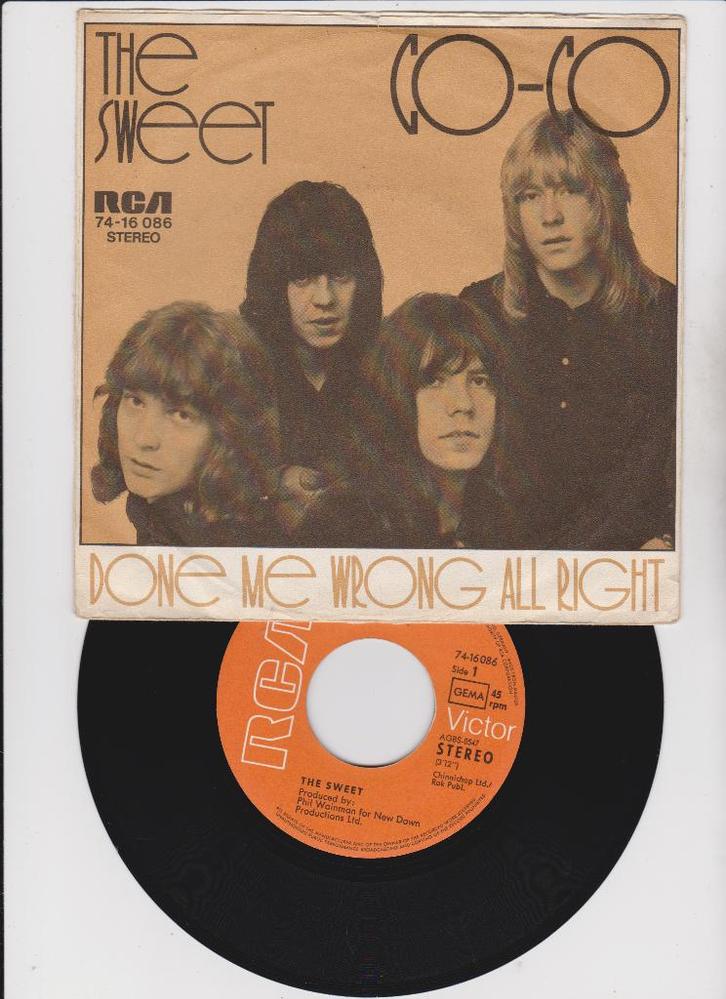 the Sweet - Co - Co    1971  GLAM Rock, CD & DVD, Vinyles Singles, Utilisé, Single, Rock et Metal, 7 pouces, Enlèvement ou Envoi
