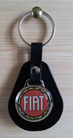 FIAT Sleutelhanger met logo . Zwart leer, Ophalen of Verzenden, Nieuw, Fiat