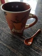 Koffiemok met oor en lepeltje, Huis en Inrichting, Keuken | Servies, Nieuw, Ophalen of Verzenden