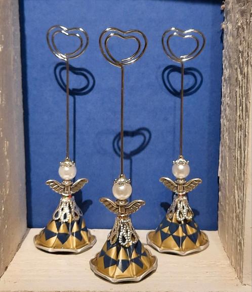 Engel :Houder voor menu-, naamkaartje, foto, geldenveloppe, Diversen, Kerst, Nieuw, Ophalen of Verzenden