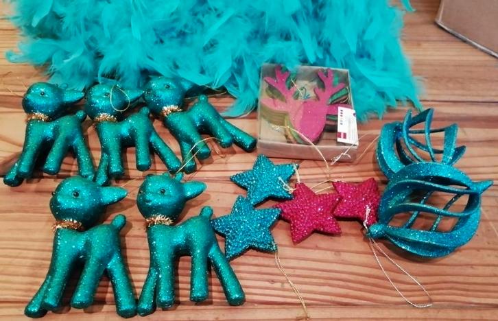 Blauwe/Kleurrijke (dieren)versiering voor in kerstboom, Diversen, Kerst, Ophalen