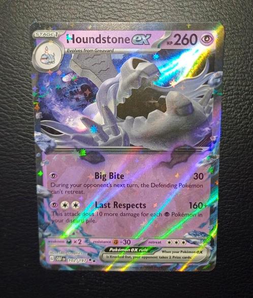 Modern Era: Houndstone Ex 102/197 Obsidian Flames, Hobby en Vrije tijd, Verzamelkaartspellen | Pokémon, Zo goed als nieuw, Ophalen of Verzenden
