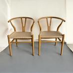 2 eetkamerstoelen uit teak hout en koord, Huis en Inrichting, Stoelen, Ophalen of Verzenden, Hout