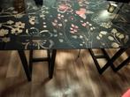 Eettafel of bureau met tafelblad van glas., Huis en Inrichting, Tafels | Eettafels, Ophalen, Gebruikt, 100 tot 150 cm, 50 tot 100 cm