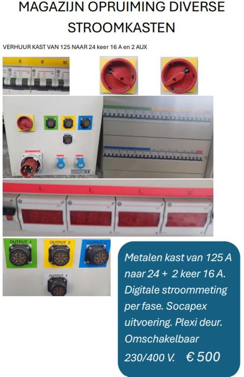 MAGAZIJN OPRUIMING: Stroomkasten van 20 tot 300 euro te koop, Articles professionnels, Machines & Construction | Industrie & Technologie