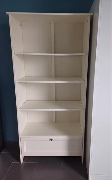 Armoire bibliothèque blanche avec tiroir H165cm,L75cm beschikbaar voor biedingen