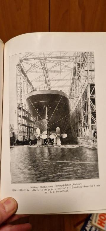 Boek: Wie ein Ozeandampfer entsteht 1908 (cfr Titanic) schip beschikbaar voor biedingen
