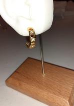oorstekers vintage goud met witte diamantjes '80, Bijoux, Sacs & Beauté, Boucles d'oreilles, Or, Avec strass, Puces ou Clous, Envoi