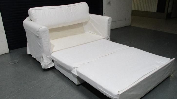 Zetelbed 2 persoons, Huis en Inrichting, Slaapkamer | Slaapbanken, Zo goed als nieuw, 140 cm, 200 cm, Crème, Ophalen