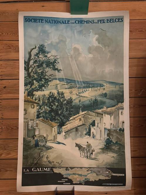 Affiche " La Gaume " de Massonet ( SNCB / NMBS ), Antiek en Kunst, Kunst | Tekeningen en Fotografie, Ophalen of Verzenden