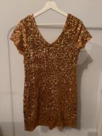 Gouden kleedje met pailletten, Taille 42/44 (L), Autres couleurs, Au-dessus du genou, Enlèvement