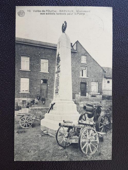Postkaart Barvaux Kanon Oorlogsmonument Soldaat, Verzamelen, Postkaarten | België, Gelopen, Luxemburg, 1920 tot 1940, Ophalen of Verzenden