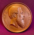 Bronzen medaille Koning Leopold II door Leopold Wiener., Ophalen of Verzenden, Brons