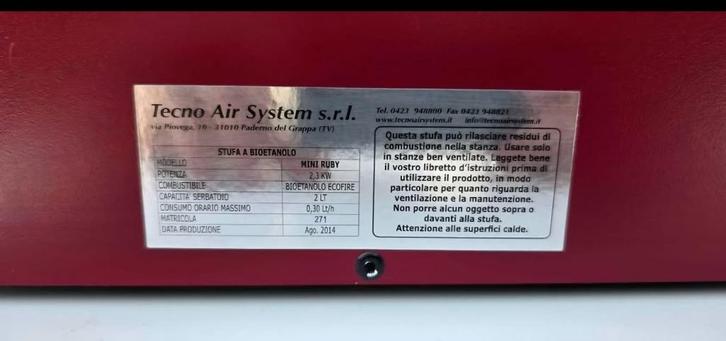 bio ethanol mini vuurtje ruby, Huis en Inrichting, Overige Huis en Inrichting, Gebruikt, Ophalen