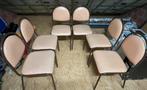 Set van 6 keukenstoelen, Ophalen, Gebruikt, Bruin, Metaal