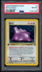 Ditto Holo 1st Edition PSA 8 - 3/62 - Fossil 1999, Hobby en Vrije tijd, Verzamelkaartspellen | Pokémon, Verzenden, Zo goed als nieuw