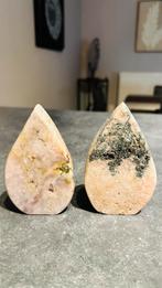 2 roze amethist / chalcedoon vlammetjes, Verzamelen, Mineralen en Fossielen, Ophalen