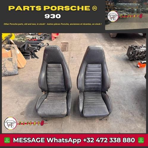 Paar Porsche 930 zwarte lederen stoelen, Auto-onderdelen, Interieur en Bekleding, Oldtimer onderdelen, Porsche, Gebruikt, Ophalen