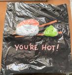 Zwarte, stoffen schoudertas sushi ‘you’re hot’, Ophalen, Nieuw, Zwart, Overige merken