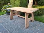 Volledig massief eiken eettafel. Geluchtgomd., Huis en Inrichting, Tafels | Eettafels, Ophalen of Verzenden, Zo goed als nieuw