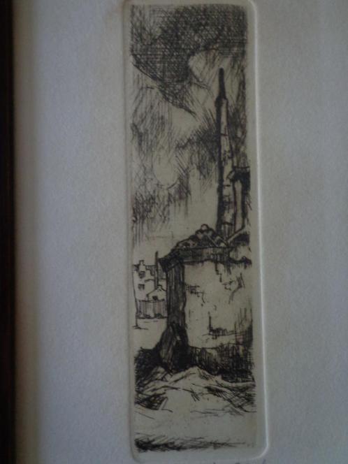 verfijnde ets Paul Van Peteghem Klein Begijnhof te Gent, Antiek en Kunst, Kunst | Etsen en Gravures, Ophalen of Verzenden