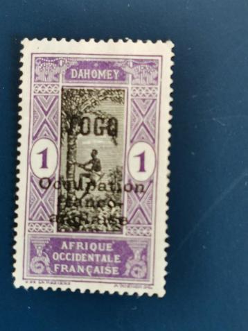 Togo 1916 - Timbre Dahomey surchargé "Togo", Enlèvement ou Envoi