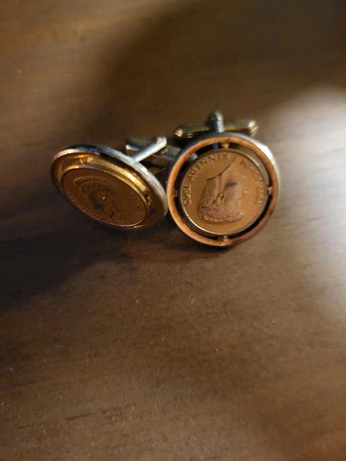 Boutons de manchettes "John F. Kennedy" doré, Handtassen en Accessoires, Manchetknopen, Gebruikt, Verguld, Ophalen of Verzenden