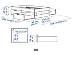 Lit Ikéa, sommiers, matelas excellent état  140x200, Ophalen, Zo goed als nieuw, Tweepersoons, Matras