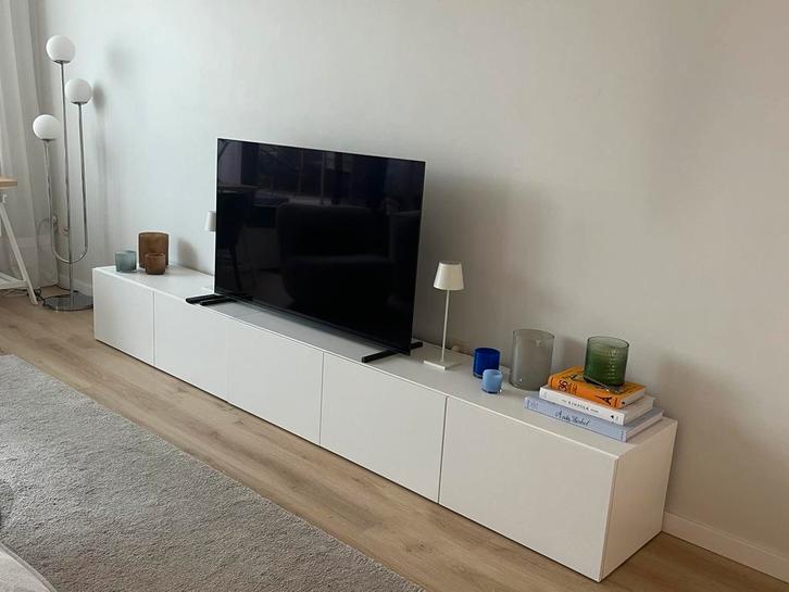 Wit TV-meubel IKEA BESTA, Huis en Inrichting, Kasten |Televisiemeubels, Zo goed als nieuw, Minder dan 100 cm, 25 tot 50 cm, Ophalen