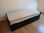 brimnes bed ikea, Huis en Inrichting, Ophalen, Gebruikt, Zwart, Tweepersoons