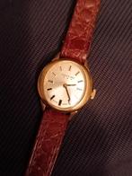 Pontiac dames horloge verguld opwinding, Handtassen en Accessoires, Horloges | Dames, Overige materialen, Leer, Polshorloge, Ophalen of Verzenden