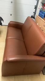 Lederen zetel zonder krassen, 150 tot 200 cm, Tweepersoons, Zo goed als nieuw, Rechte bank