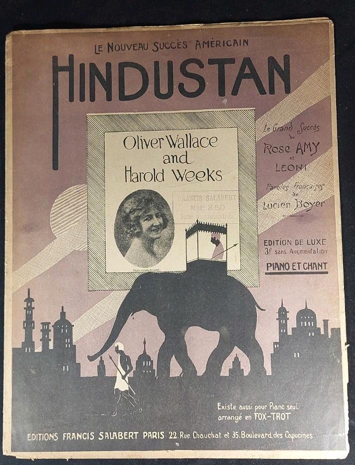 Oud Bladmuziek  Hindustan, Antiek en Kunst, Antiek | Boeken en Manuscripten, Ophalen of Verzenden