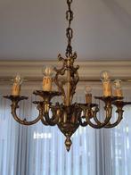 Kroonluchter 6 lampen koper, Ophalen, Zo goed als nieuw, Metaal, Retro