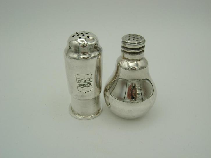 Te ruilen: art deco verzilverd Philips peper en zoutvat, Antiek en Kunst, Curiosa en Brocante, Ophalen