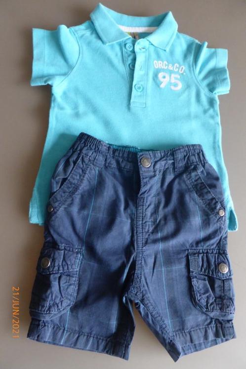 t-shirt+short (setje) "orchestra" - maat 68/6M, Kinderen en Baby's, Babykleding | Maat 68, Gebruikt, Jongetje, Setje, Ophalen of Verzenden