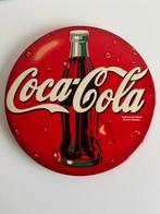 Publicité ronde en métal Coca Cola vintage, Collections, Enlèvement, Utilisé, Panneau publicitaire
