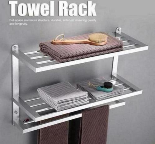 Badkamer Handdoekrek Wandmontage handdoek droog rek Zilver, Huis en Inrichting, Badkamer | Badtextiel en Accessoires, Nieuw, Handdoekenrek