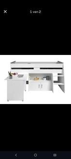 Half hoogslaper met bureau en matras, Enlèvement, Utilisé, Lit mezzanine