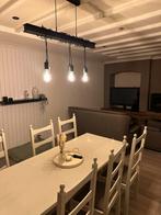 Eiken tafel met 6 stoelen (wit gelakt), Huis en Inrichting, Tafels | Eettafels, Ophalen, Zo goed als nieuw