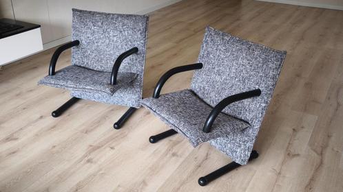 2x Arflex T-Line vintage Italiaans design fauteuils, Huis en Inrichting, Fauteuils, Gebruikt, Stof, 50 tot 75 cm, 75 tot 100 cm