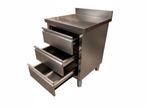 RVS werkkast/ladekast met 3 lades - 60x60cm, Ophalen of Verzenden, Nieuw in verpakking, Inox Meubilair