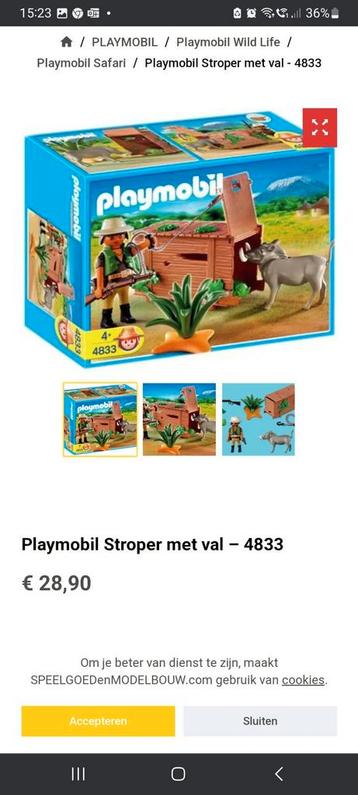 Playmobil stroper met val 4833 disponible aux enchères