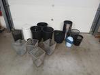 Set van 6 metalen bakken - 7 plastic bakken - 1 vuilnisbak, Huis en Inrichting, Ophalen, Gebruikt