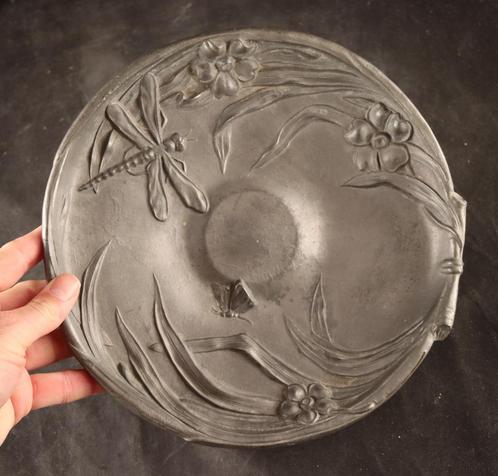 Fraaie tinnen Art Nouveau schaal, Antiek en Kunst, Antiek | Tin, Verzenden